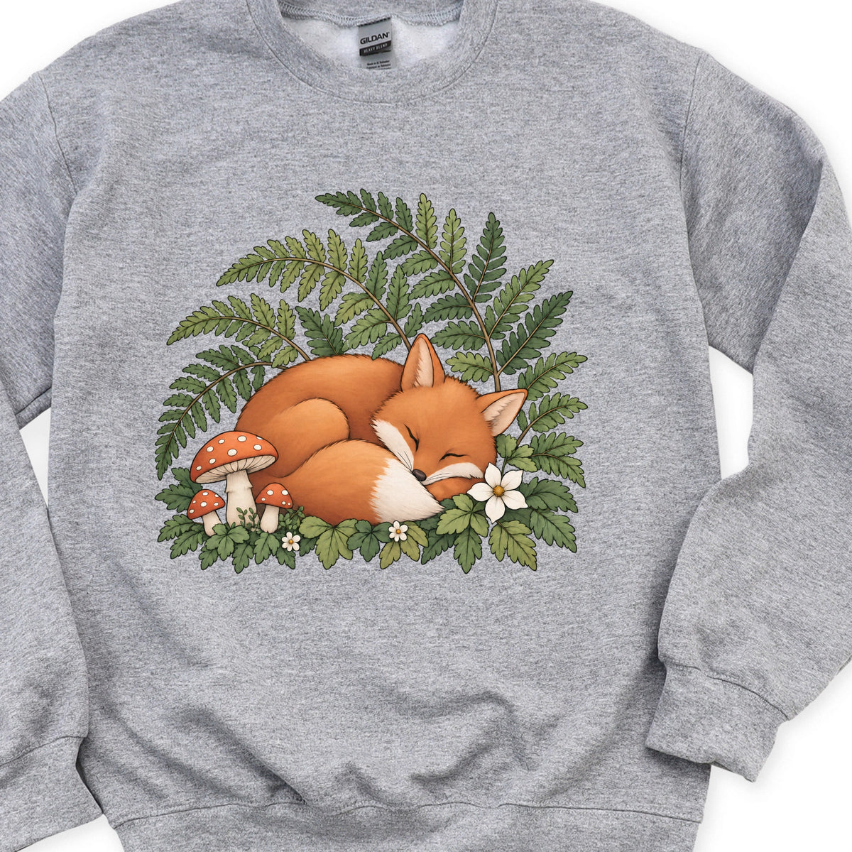 Fox Sleeping in Ferns Sweatshirt