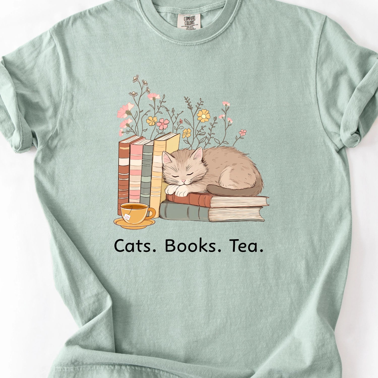 Cats Books Tea T-Shirt