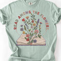 Faux Patchwork Read Among The Flowers T-Shirt