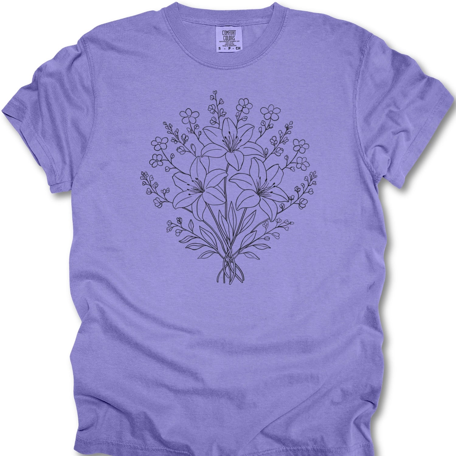 Floral Line Art T-Shirt